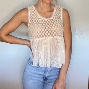 Free People crochet lace tank top